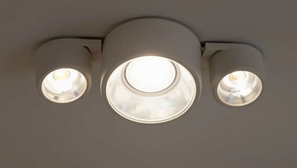 Detailaufnahme montierter LED-Einbauspots.