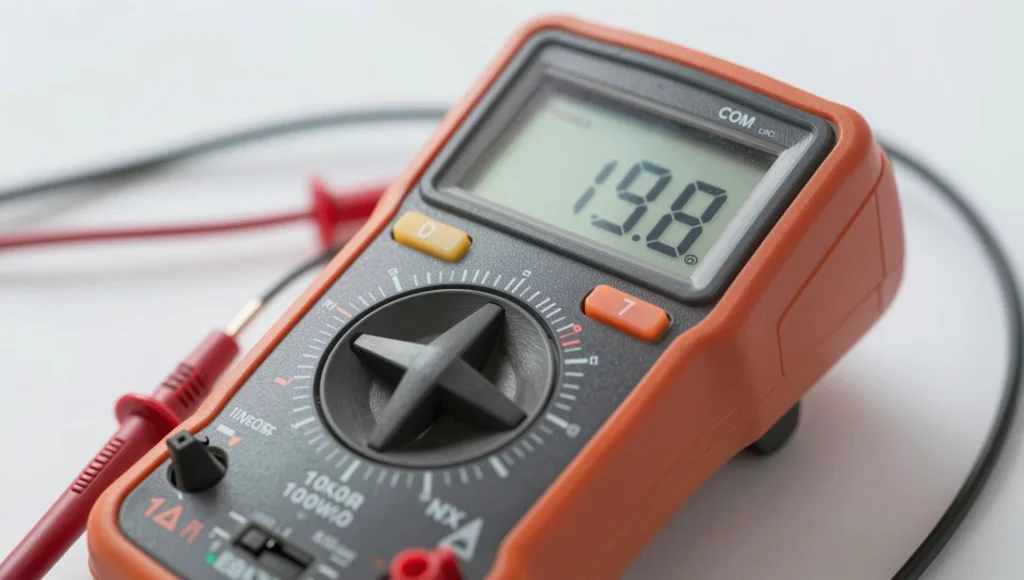Spannungsmessung mit einem Multimeter.