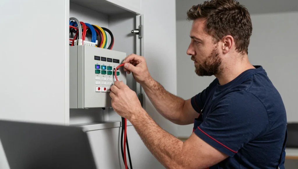 Einrichtung eines KNX-Panels fĂĽr die Smart-Home-Steuerung.
