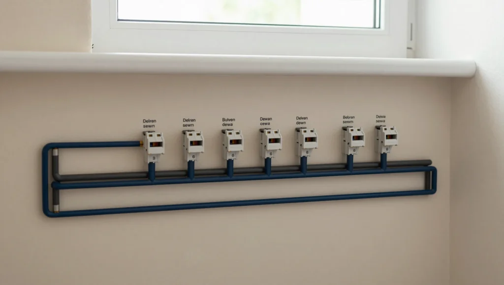 Detailaufnahme eines Zählerschranks nach dem Umbau.